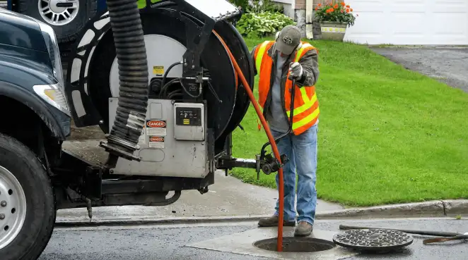 Technician using specialized drainage equipment for sewer line cleaning and foundation protection in Myrtle Beach, SC